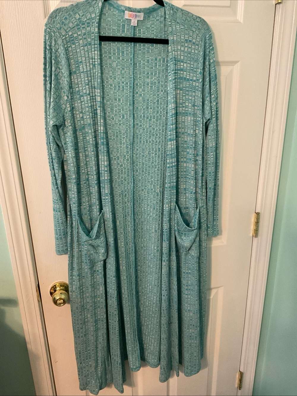LuLaRoe Teal Ribbed Open Cardigan